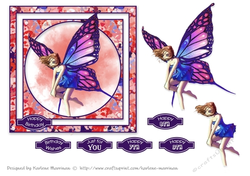Fairy in Frame Card Topper Design 2
