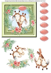 Cute Giiraffe - Design 2 Card Topper