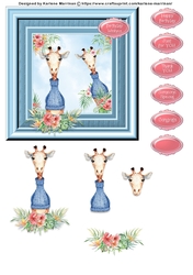 Cute Giiraffe - Design 3 Card Topper