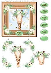 Cute Giiraffe - Design 4 Card Topper