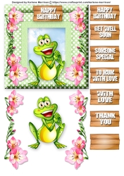 Cute Frog - Design 1 Card Topper