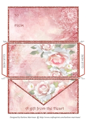 Blooming Roses Envelope Money/Voucher Wallet - Ruby