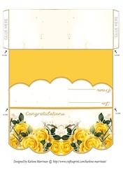 Golden Roses -  Envelope Money/Voucher Wallet - Congratulations