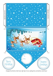 Santas Coming Money/Voucher Pocket Wallet - Blue
