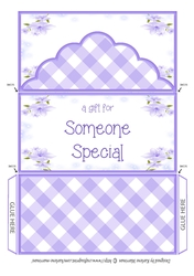 Purple Gingham Someone Special Money/Voucher  Pocket