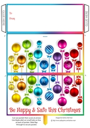 Christmas Balls Gift Money/Voucher Pocket Envelope