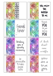 Sentiment Spring Leaves - Sheet 2 - Note/Tag Cards