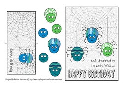 Spiders Dropping in Card
