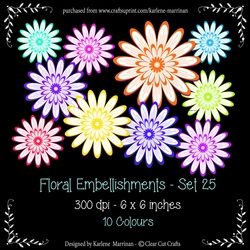 Digital Floral Embellishments - Set 25