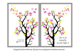 Colour Butterfly Tree  Card