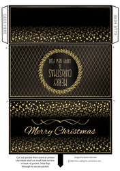 Black and Gold Christmas Money/wallet/voucher Pocket