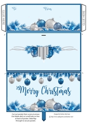 Blue Bauble Christmas Money/wallet/voucher Pocket