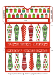 Merry Christmas Tie Money/wallet/voucher Pocket