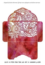 Floral White Insert - Red alcohol - Gift Voucher Pocket/Money Wallet