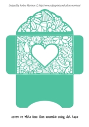 Floral White Insert - Turquoise Heart - Gift Voucher Pocket/Money Wallet