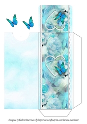 Elegant Floral Butterfly - Aqua - Gift Voucher Pocket/Money Wallet