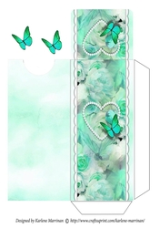 Elegant Floral Butterfly - Turquoise - Gift Voucher Pocket/Money Wallet