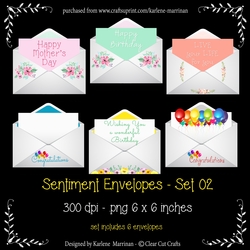 Envelope Embellishments with Sentiments - Set 02 - CU4CU
