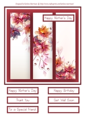 Floral Frames Card Topper - Red