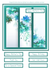 Floral Frames Card Topper - Turquoise