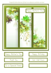 Floral Frames Card Topper - Green