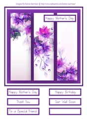 Floral Frames Card Topper - Purple