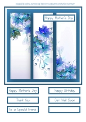 Floral Frames Card Topper - Blue