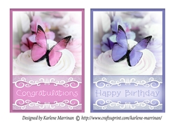 Butterfly Cake Topper - 2 Pack - Pink & Purple