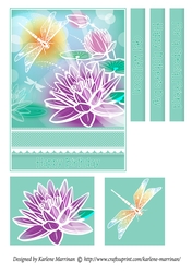Bright Dragonfly Card Topper - Turquoise