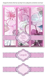 Floral Tri Panel Card Topper - Pretty Pink