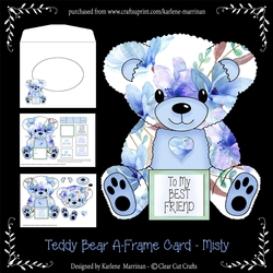 Misty - A Frame Floral Teddy Bear Card