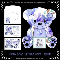 Maude - A Frame Floral Teddy Bear Card