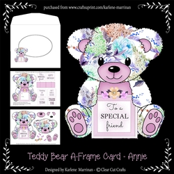 Annie - A Frame Floral Teddy Bear Card