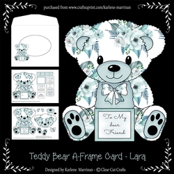 Lara - A Frame Floral Teddy Bear Card