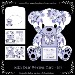 Tilly - A Frame Floral Teddy Bear Card