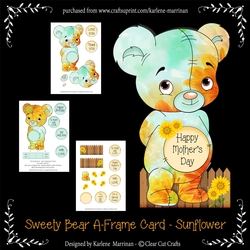 Sweety Bear Sunflower Card