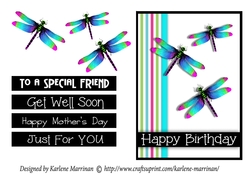 Dragonfly Rainbow Wing Card Topper