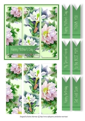 Floral Panel Card Topper & Gift Card - Green