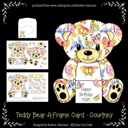 Courtney - A Frame Butterfly Teddy Bear Card