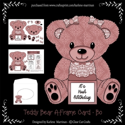 Bo - A Frame Bear Shaped Card