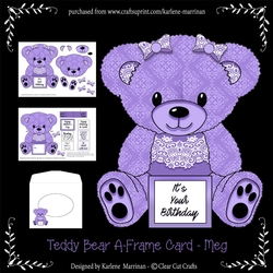 Meg - A Frame Bear Shaped Card