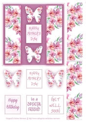 Butterfly Panel Floral Topper - Soft Plum