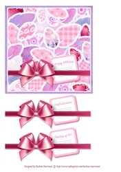 Pretty Leaves Card Topper - Pink