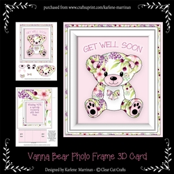 Vanna Bear Photo Frame 3D Card