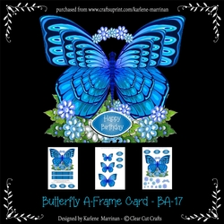 Butterfly A-Frame Card - B17 - Blue