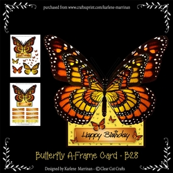 Monarch Butterfly Shaped A Frame Card - B28