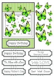 Butterfly Photo Splash Card Topper - Apple Green