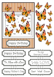 Butterfly Photo Splash Card Topper - Orange