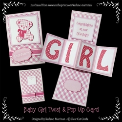 Baby Girl Twist and Pop Up Card