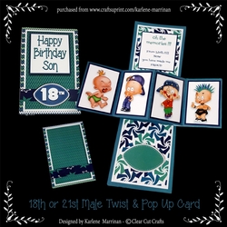 Happy Birthday Son 18th or 21st Twist & Pop Up Card